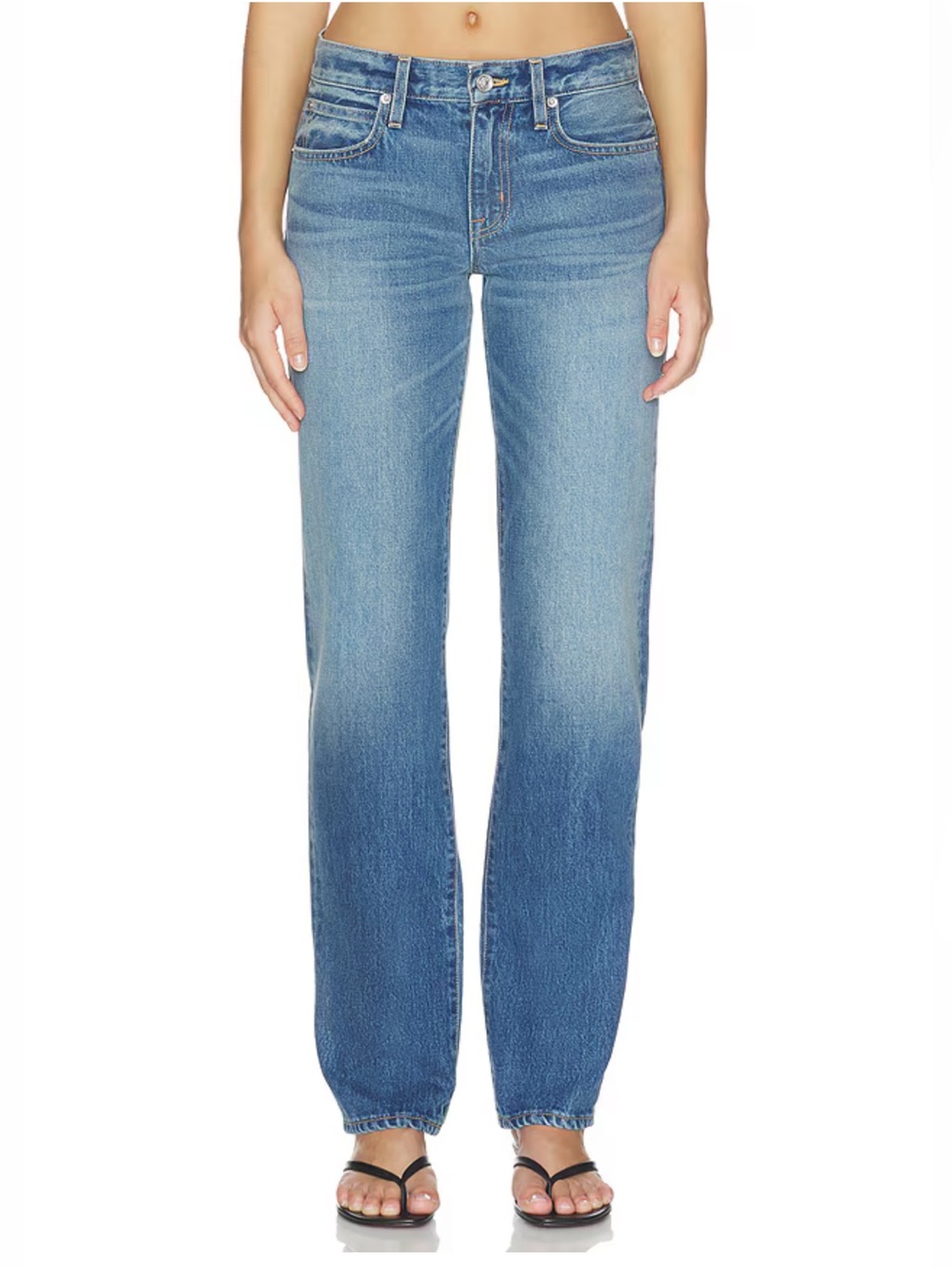 SLVRLAKE Ellie Straight Leg Low Rise Jeans in Don't Look Back Size 27